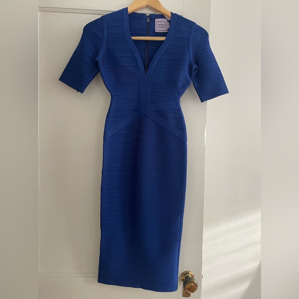 Herve Leger Cobalt Blue “Cybil” Bandage Dress - Brand New (XS)